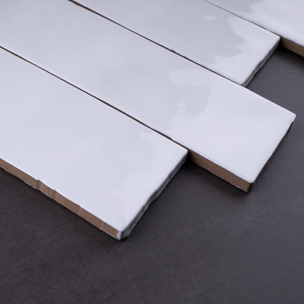 Blanco White Glossy Porcelain Subway Wall and Floor Tile