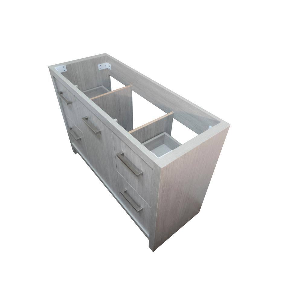 48" Gray Pine Single Vanity with White Ceramic Top
