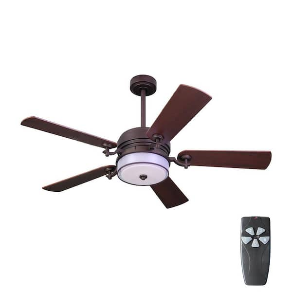 Home Decorators Collection 52 in. Indoor Bronze Organza Shade Ceiling Fan with Light Kit and Remote Control