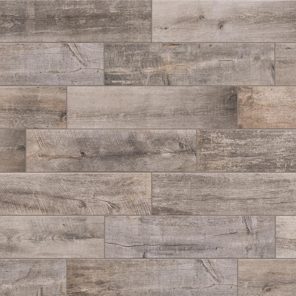 Florida Tile Home Collection Sunset Dark Gray 6 in. x 24 in. Matte Porcelain Floor and Wall Tile Sample (0.93 sq. ft./Piece)