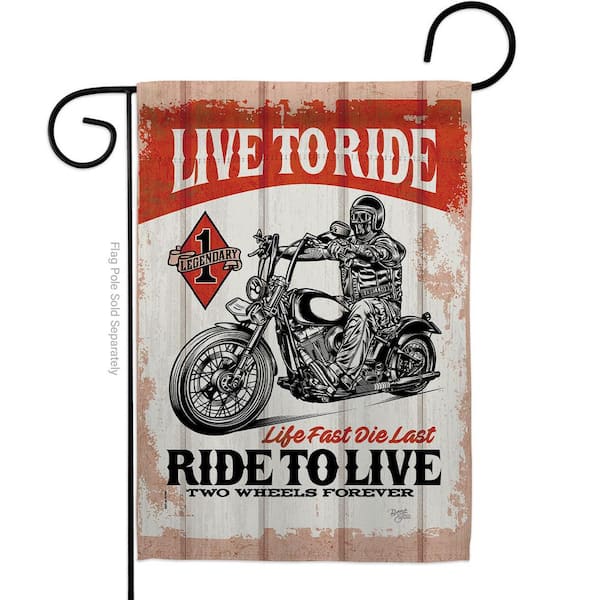 Breeze Decor 13 in. x 18.5 in. Love To Ride Vehicle Garden Flag 2-Sided Interests Decorative Vertical Flags