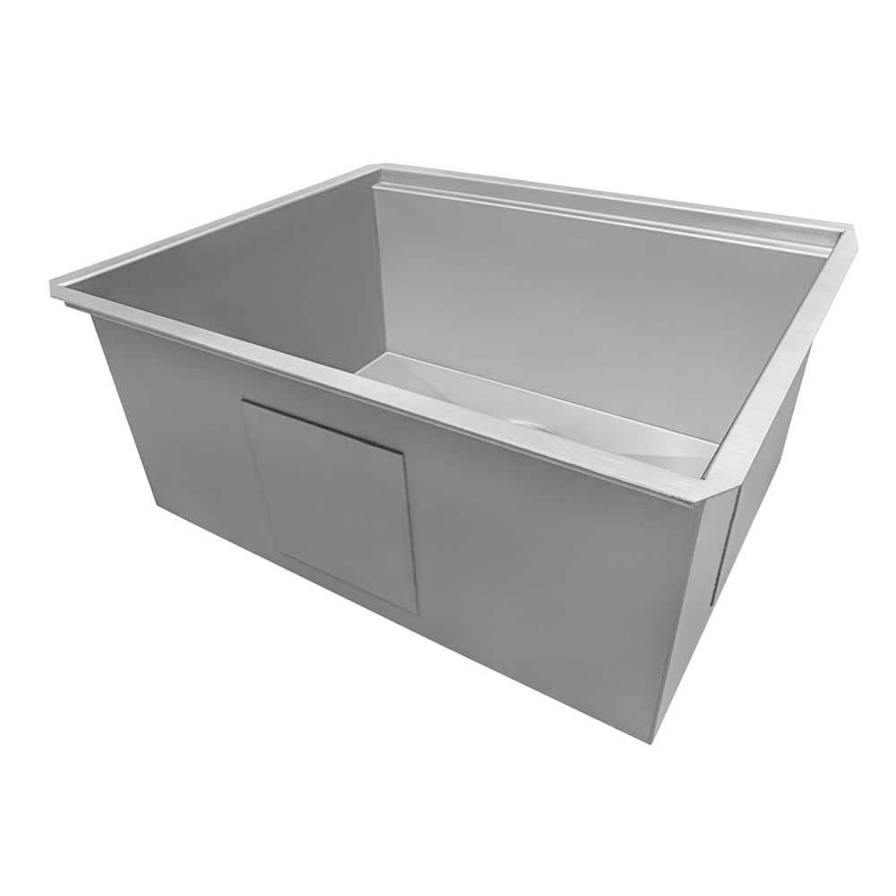 Roma 19" Brushed Stainless Steel Undermount Workstation Sink with Mahogany Cutting Board