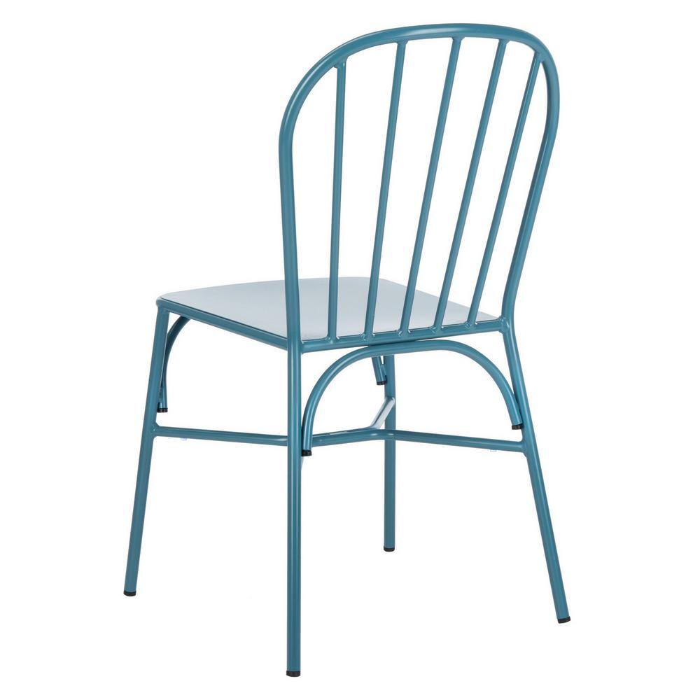 Matte Navy Blue Aluminum Stackable Side Chair Set
