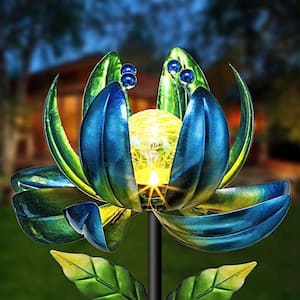 Cubilan Solar Garden Lights Metal Flower Decor, Colorful Spinning Windmill  Lotus Pathway Ligths B0B468834R - The Home Depot