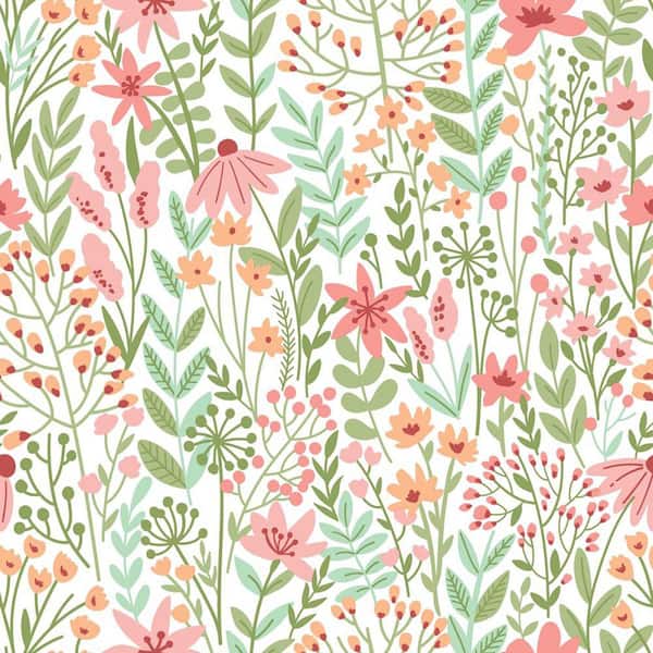 ESTA Home Eudora Green Prairie Petals Wallpaper Sample