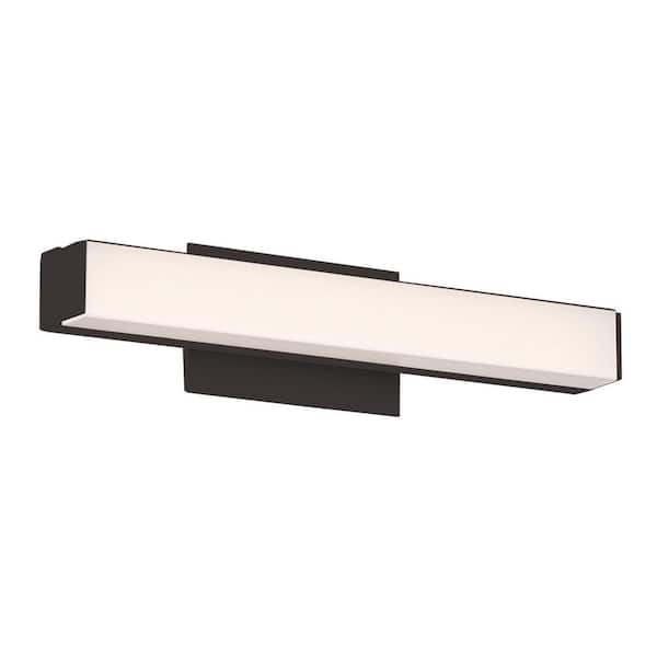 Brink 12 in. Black LED Vanity Light Bar and Wall Sconce, 3000K