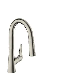 Talis S Single-Handle Pull-Down Sprayer Kitchen Faucet with QuickClean in Steel Optic