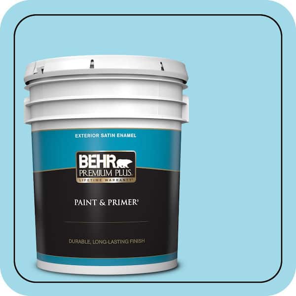 BEHR PREMIUM PLUS 5 gal. #520A-3 Nevada Sky Satin Enamel Exterior Paint & Primer