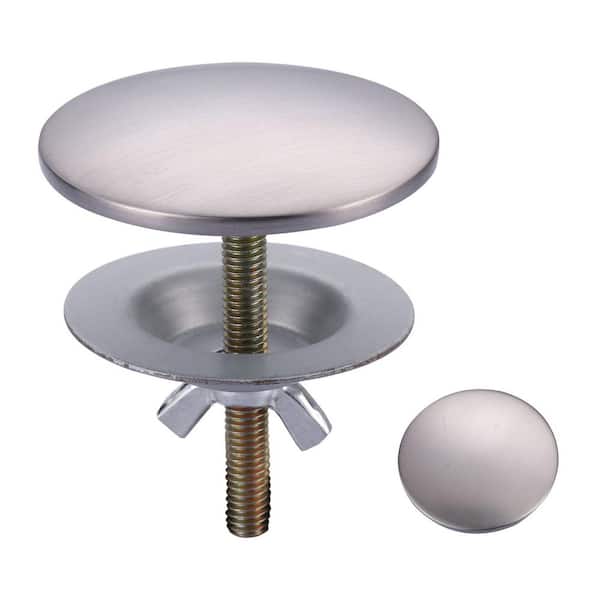 2 in. Kitchen Round Brass Sink Hole Cover in Brushed Stainless Steel