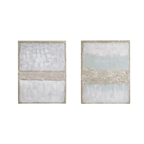 Miscool Anky 2-Piece Unframed Art Print 28 in. x 22 in. Hand Embellished Glitter Canvas Wall Art Set