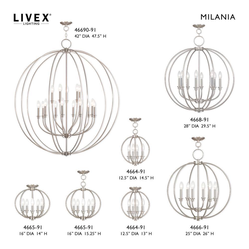 Elegant Brushed Nickel 15-Light Candelabra Chandelier