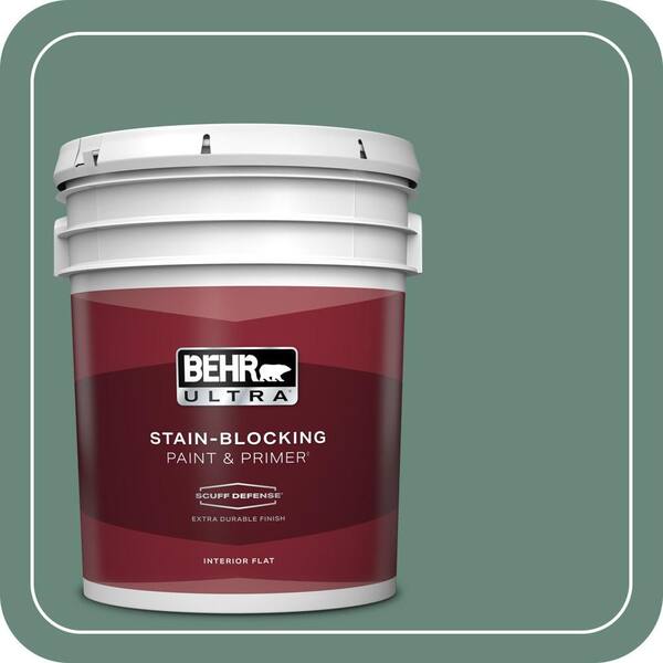 BEHR ULTRA 5 gal. #470F-5 Garland Extra Durable Flat Interior Paint & Primer