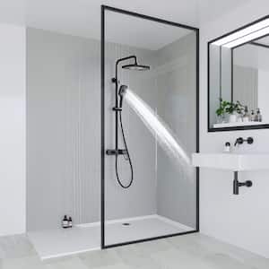 3-Spray Multi-Function Wall Bar Shower Kit with 3 Setting Handshower and Tub Faucet in Matte Black