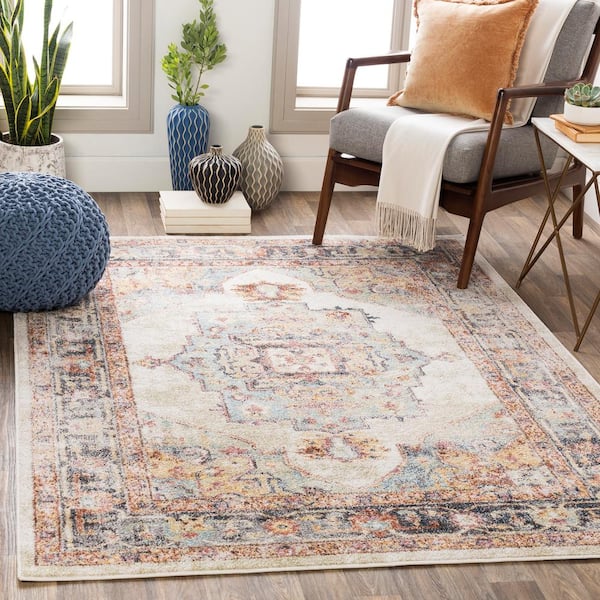 Surati Orange 7 ft. 10 in. x 10 ft. 3 in. Medallion Area Rug