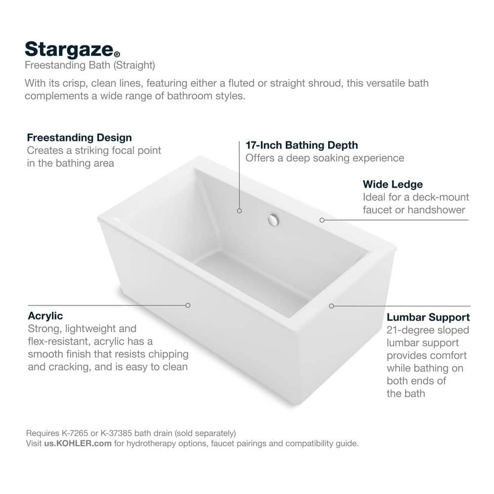 White Acrylic Freestanding Bath with Fluted Shroud