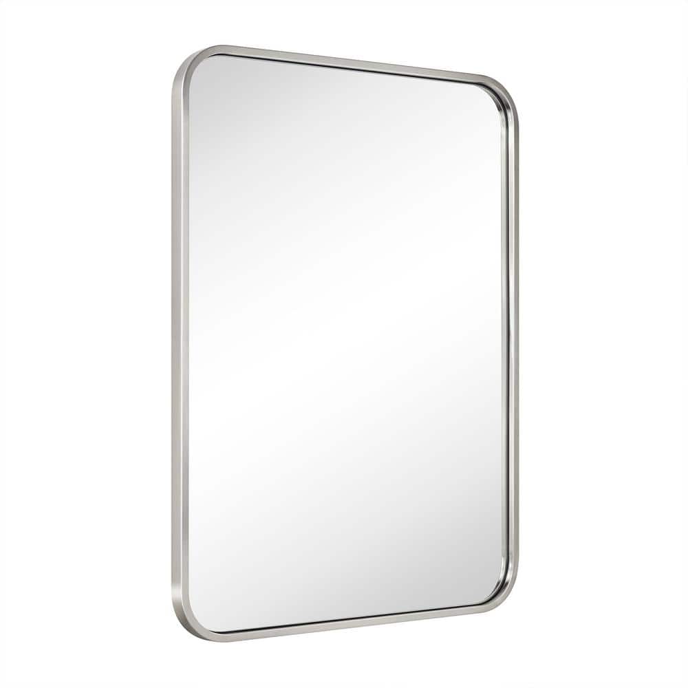 20 in. W x 28 in. H Rounded Rectangle Stainless Steel Anti-Rust Tube Metal Frame Bathroom Wall Mirror in Brushed Nickel price history on PriceWatchPro