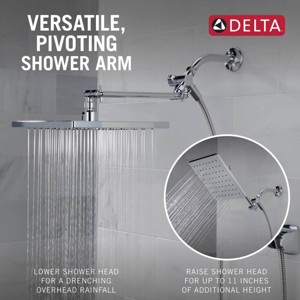 Chrome 10-inch Square Raincan Shower Head and Handheld Combo