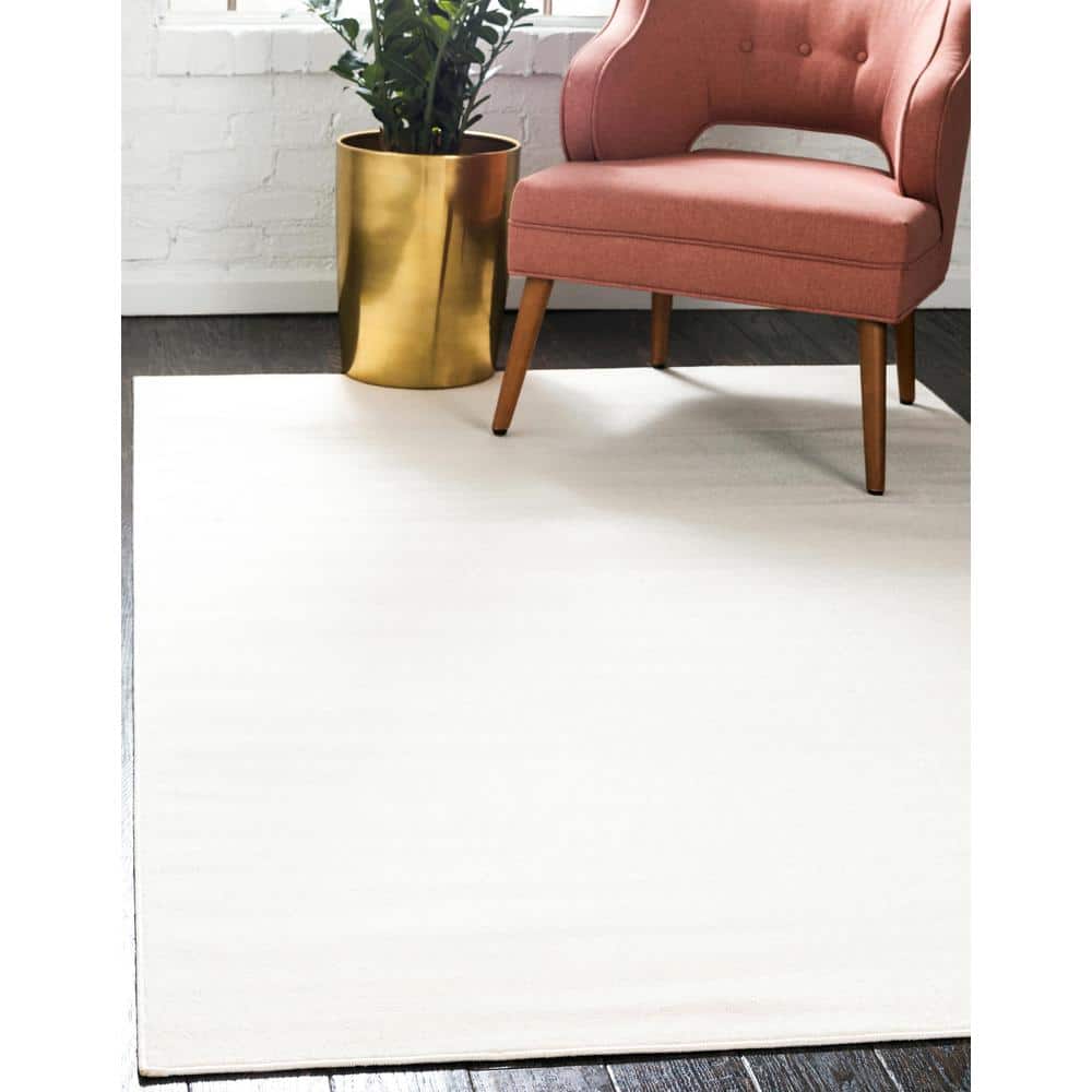 Beige Synthetic Rectangular 9' x 12' Easy Care Area Rug