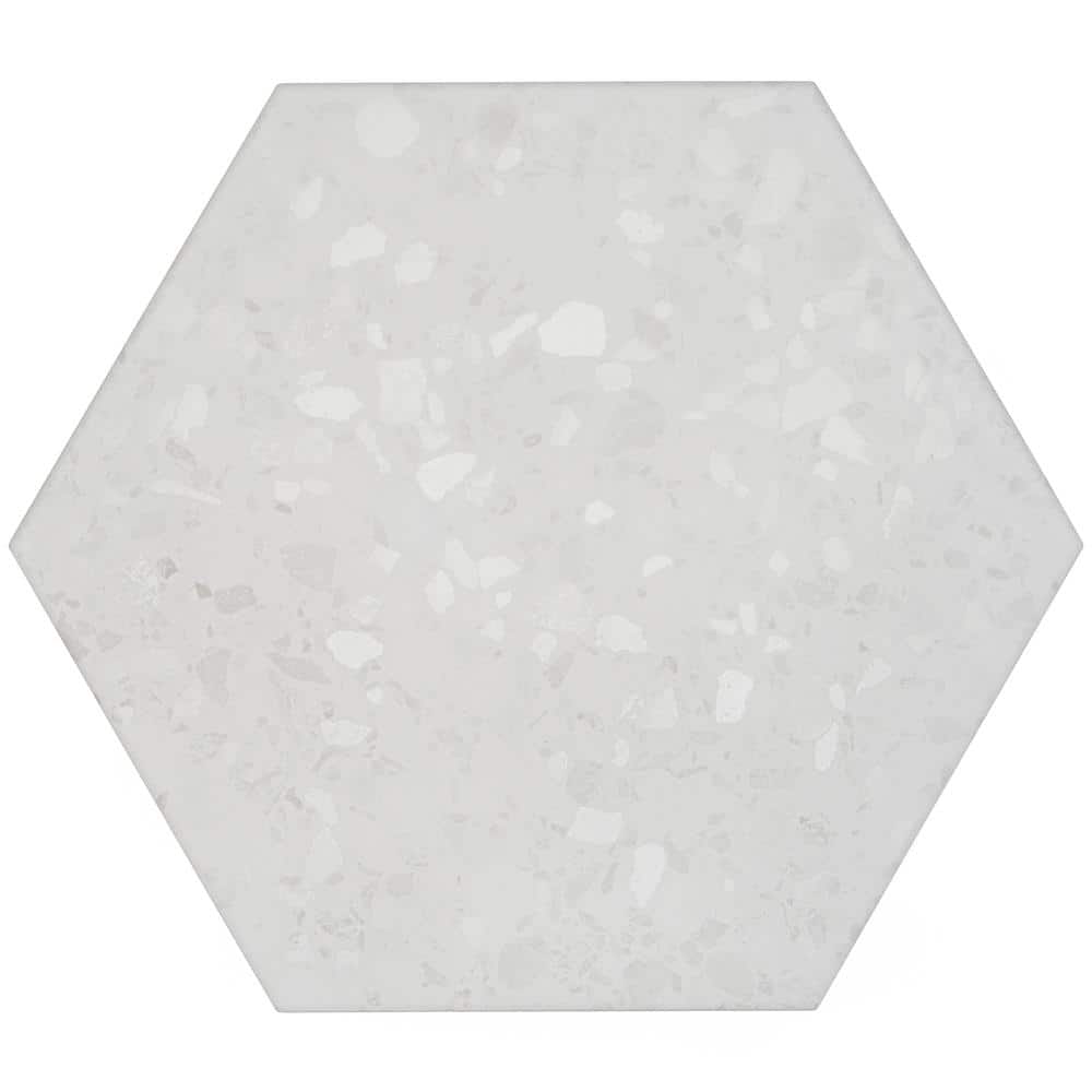 Malati White Matte Porcelain Hexagon Floor and Wall Tile