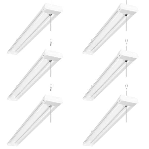 Lepro 4 ft. 42-Watt LED White Shop Light, 4200 Lumens 5000K Daylight, Linkable with Pull Chain, Non-Dimmable (6-Pack)