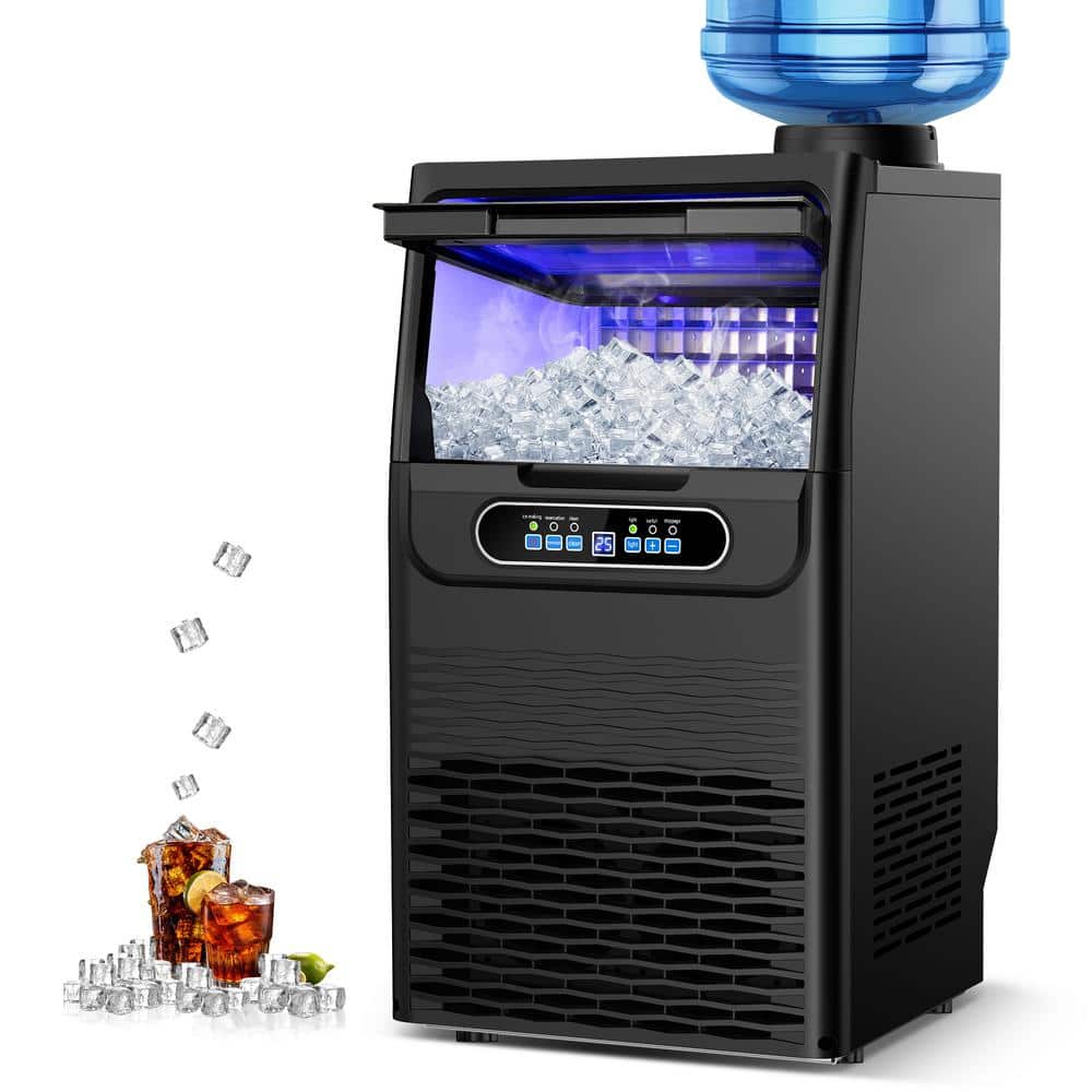13.5 in. 90 lbs./24H Half Size Cube Commercial Built-in/Freestanding Ice Maker with 12 lbs. Storage Bin in Black