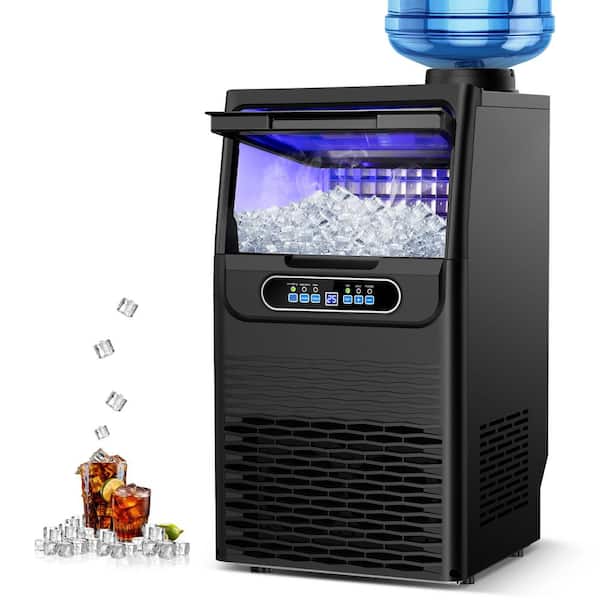 Gilati 13.5 in. 90 lbs./24H Half Size Cube Commercial Built-in/Freestanding Ice Maker with 12 lbs. Storage Bin in Black