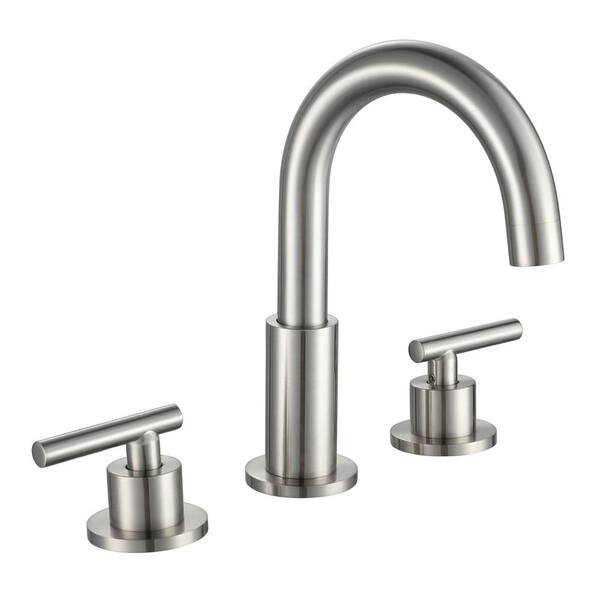 Aimadi 8 In Widespread Double Handle Bathroom Faucet With Swivel Spout 3 Hole Brass Bathroom