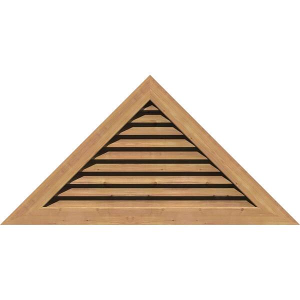 Ekena Millwork 51 in. x 19.125 in. Triangle Unfinished Smooth Western Red Cedar Wood Paintable Gable Louver Vent