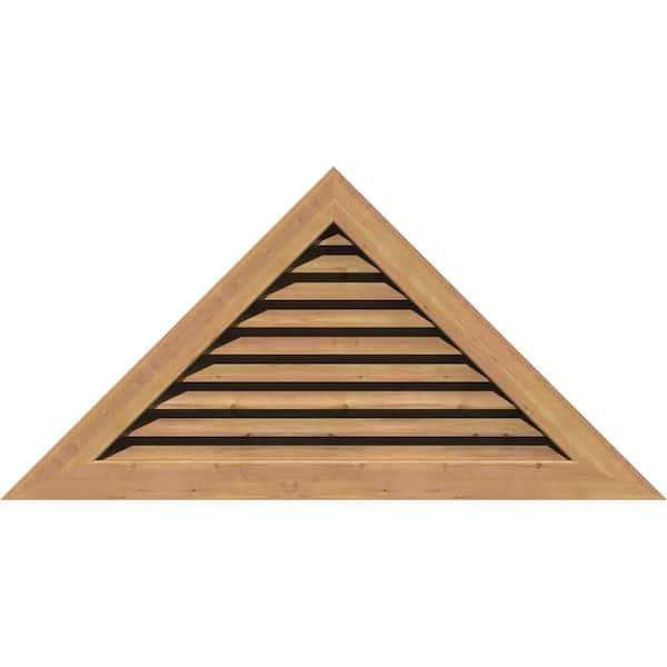 Ekena Millwork 48.125 in. x 24 in. Triangle Unfinished Smooth Western Red Cedar Wood Paintable Gable Louver Vent