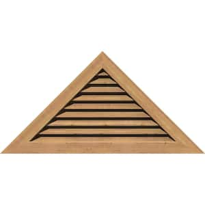 66.5 in. x 19.375 in. Triangle Unfinished Smooth Western Red Cedar Wood Built-in Screen Gable Louver Vent