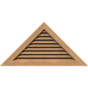 61.75" x 25.75" Triangle Unfinished Smooth Western Red Cedar Wood Gable Louver Vent Functional