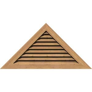 81.125 in. x 20.375 in. Triangle Unfinished Smooth Western Red Cedar Wood Built-in Screen Gable Louver Vent