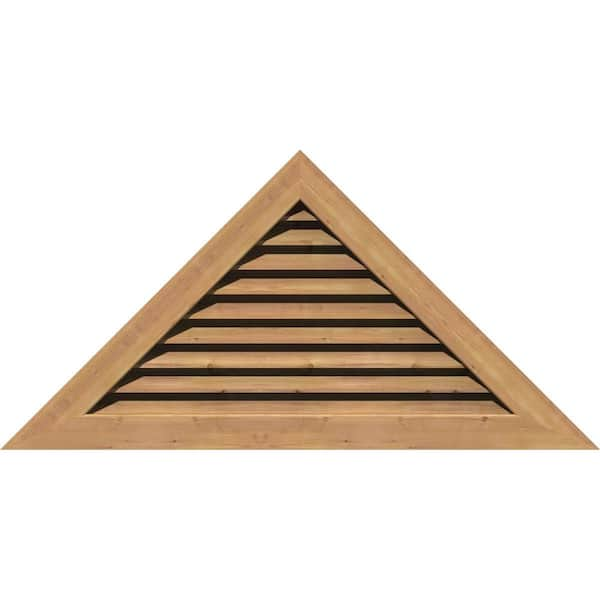 Ekena Millwork 76.5 in. x 25.5 in. Triangle Unfinished Smooth Western Red Cedar Wood Built-in Screen Gable Louver Vent