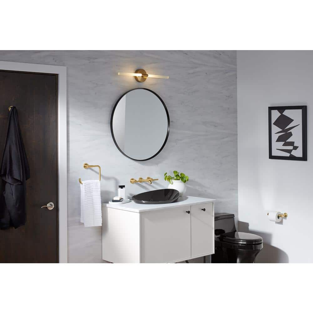 Essential 28" Round Matte Black Metal Bathroom Vanity Mirror