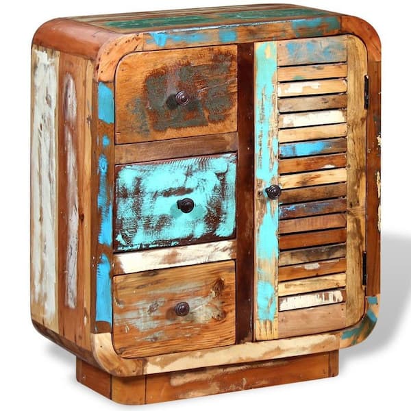 Aoibox 23.6 in. H x 11.8 in. D x 27.6 in. W Reclaimed Wood Sideboard Solid