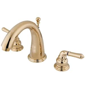 Naples 8 in. Widespread 2-Handle Bathroom Faucet in Polished Brass