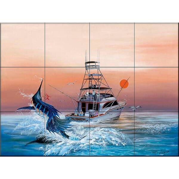 The Tile Mural Store Bill Collector 17 in. x 12-3/4 in. Ceramic Mural Wall Tile