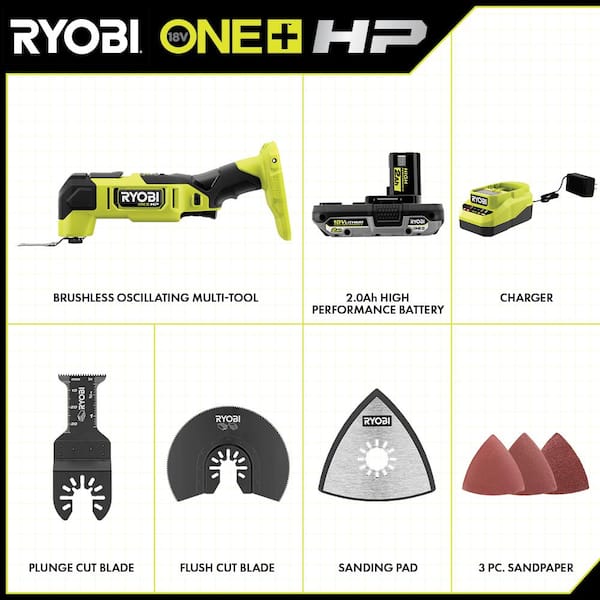 ONE+ HP 18V Brushless Cordless Multi-Tool Kit with 2.0 Ah Battery and Charger