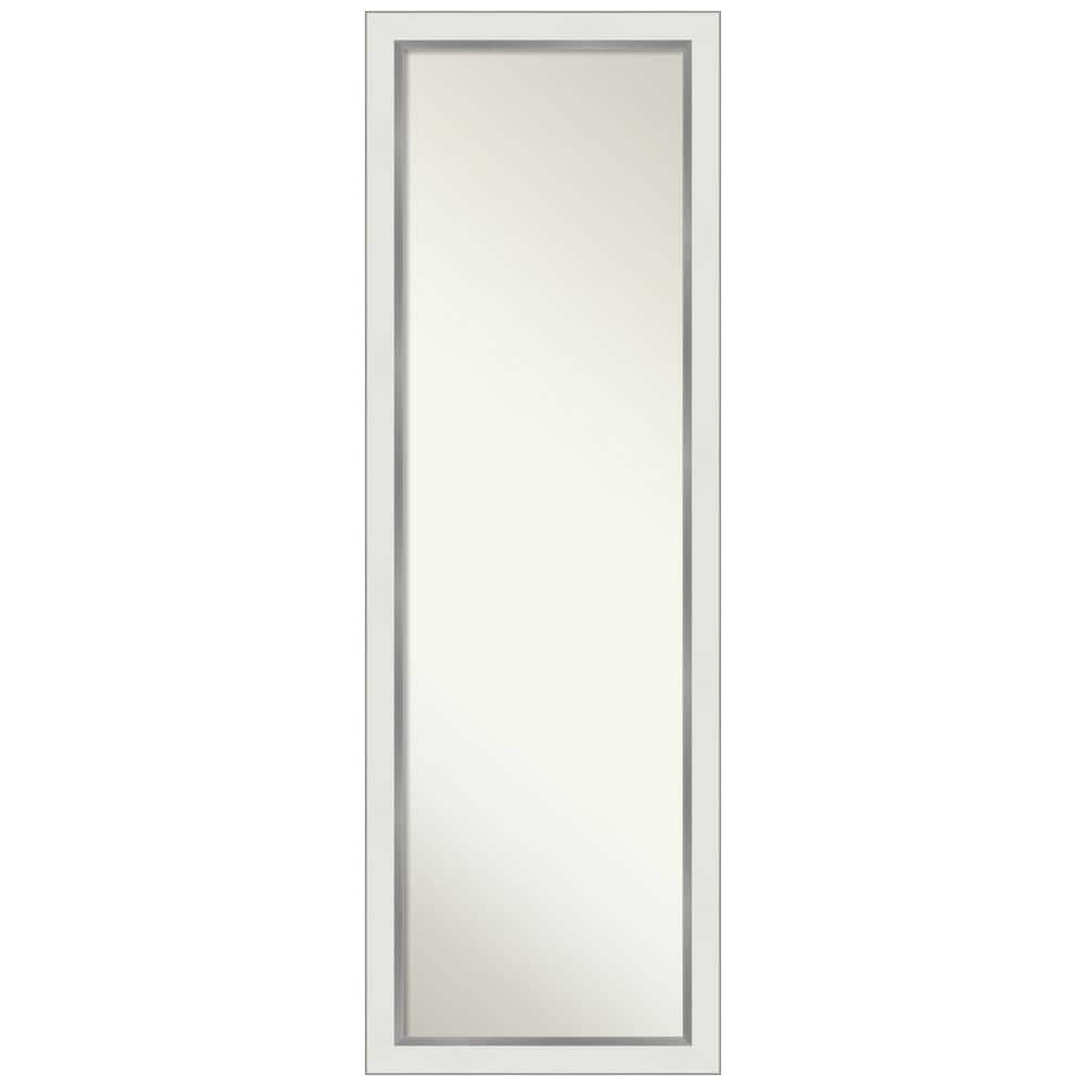 Eva White and Silver Full Length Rectangular Wood Mirror