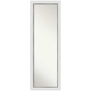 Large Rectangle Satin Silver MetallicWhite Modern Mirror (51.12 in. H x 17.12 in. W)