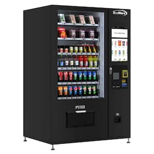 51 in. Refrigerated Vending Machine, 60 Slots With CC reader, Coin and Bill Acceptor in Black, 75 cu. ft.
