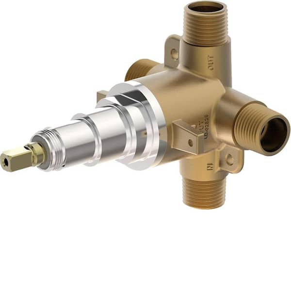 Lukvuzo ‎7.88 x 5.88 x 5 in. Temptrol Brass Triple Outlet Diverter