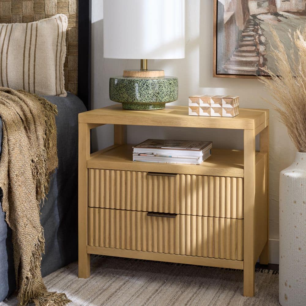 SAFAVIEH Maruba Natural 2-Drawer Nightstand NST6610A - The Home Depot