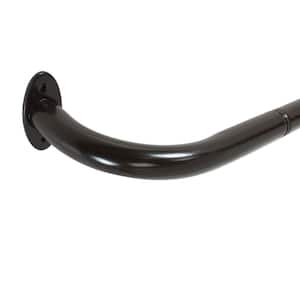 Wrap Around 72 in. - 144 in. Adjustable Bay Window Curtain Rod 3/4 in. in Oil Rubbed Bronze with Finial