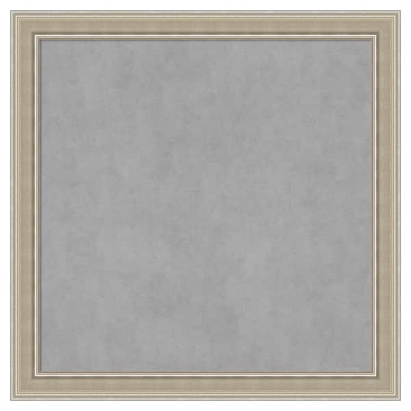 Amanti Art Mezzo Silver 28 in. x 28 in. Framed Magnetic Board