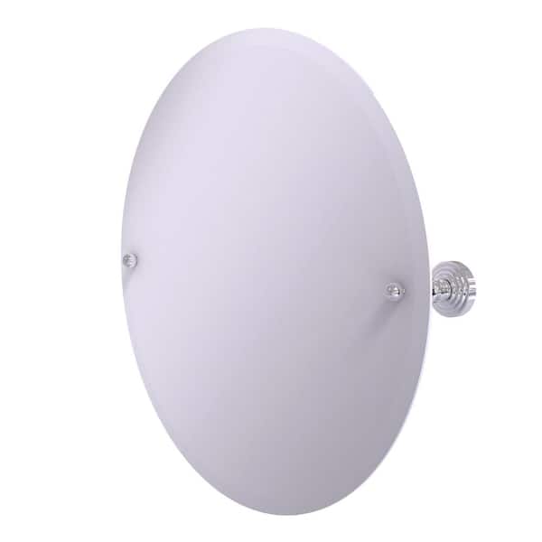 Allied Brass Prestige Skyline Frameless Round Tilt Mirror with Beveled Edge in Polished Chrome