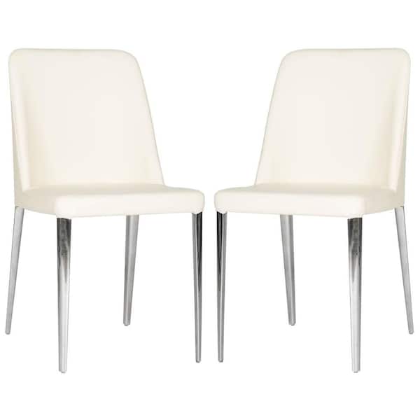 SAFAVIEH Baltic Buttercream Bicast Leather Dining Chair (Set of 2)