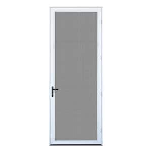 36 in. x 96 in. White Surface Mount Left-hand Ultimate Security Screen Door with Meshtec Screen