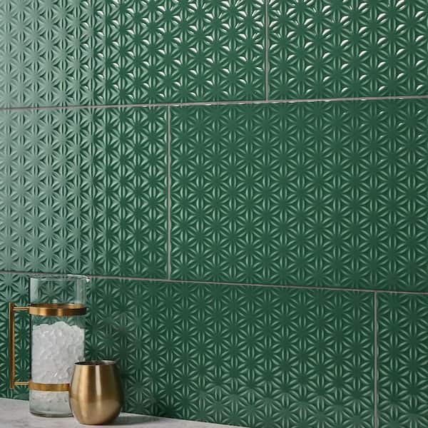 Luminique Juniper 12 in. x 24 in. Glossy Ceramic Weave Wall Tile (15.56 sq. ft./case)