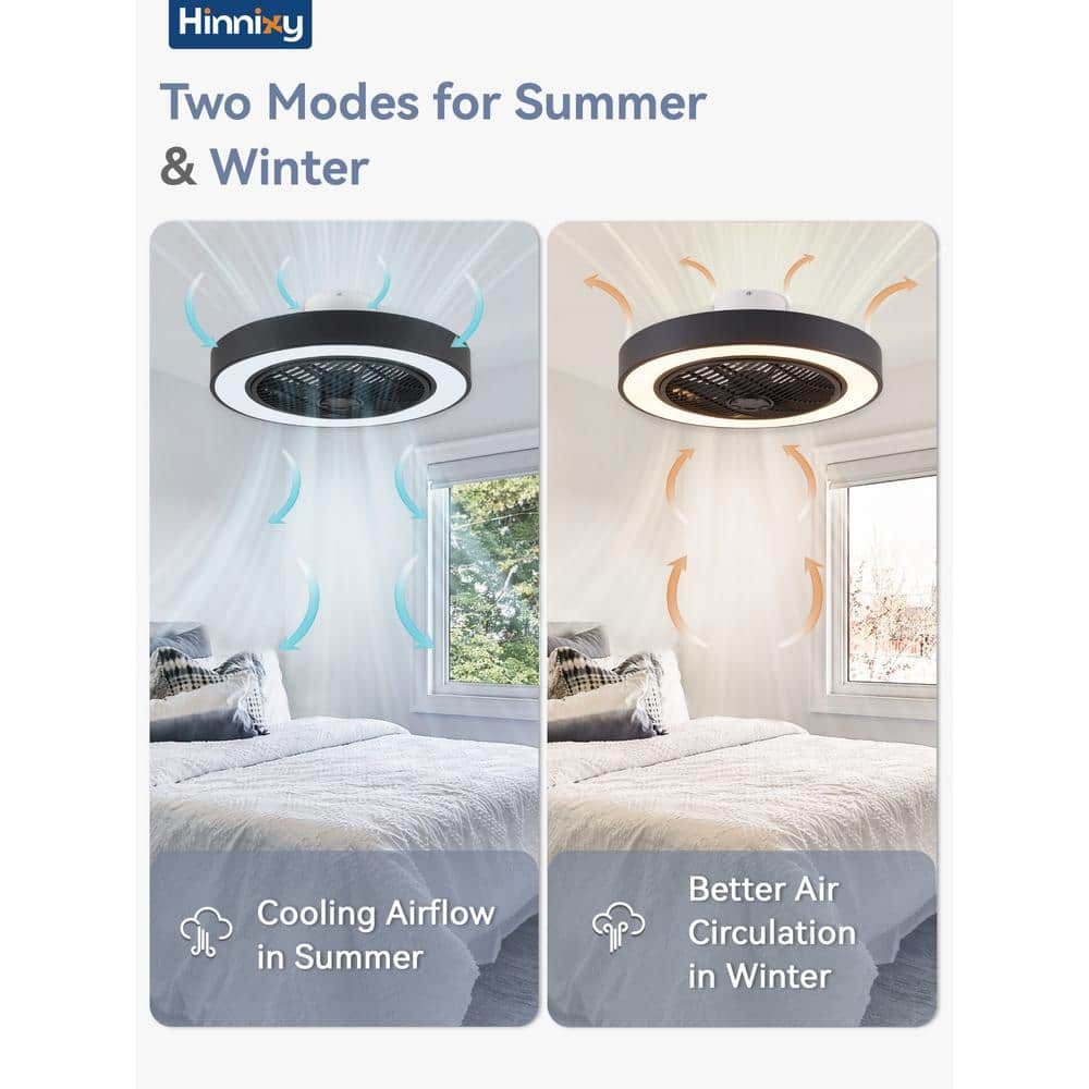 Black Low Profile LED Ceiling Fan with Remote and App Control